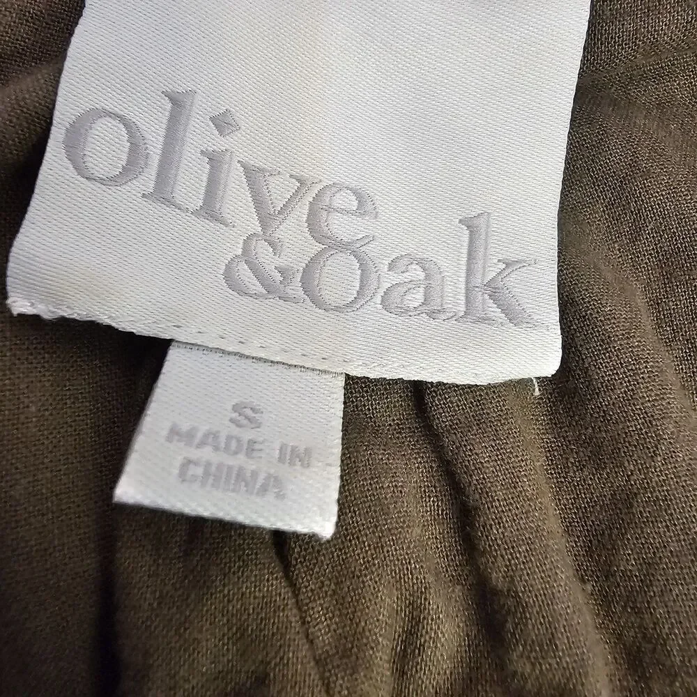 Womens Olive & Oak Olive Green 100% Cotton Utility  Jacket Sz Small  Zip O0265